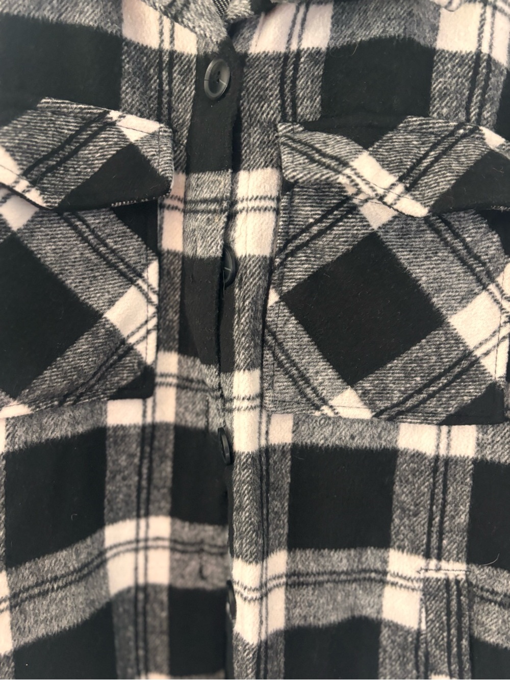 Members Mark black & white plaid Shacket XS - Picture 2 of 3